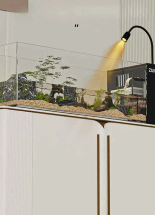 ‌Turtle Aquarium Tank - Fish & Turtle Hybrid Habitat with Stream Landscape, Luxury Villa Ecosystem for Home/Office