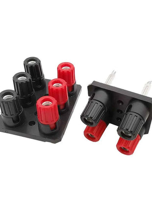 1 pz 2/4/6 posizioni 4mm presa a banana jack audio esterno amplificatore altoparlante morsettiera a vite connettore dritto/piegato pin