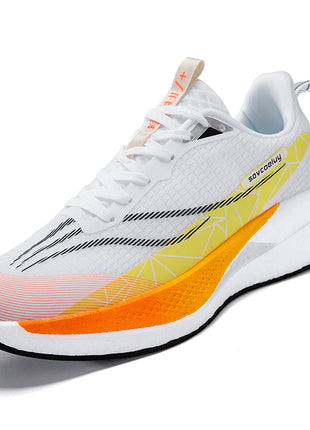 Men's breathable lace-up athletic shoes, comfortable for daily fitness, elastic jogging shoes, specialized for outdoor training.