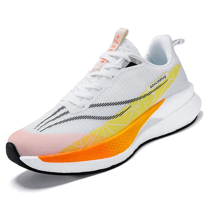 Scarpe sportive da uomo traspiranti con lacci, comode per il fitness quotidiano, scarpe da jogging elastiche, specializzate per l'allenamento all'aperto.