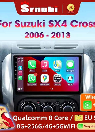 Srnubi Car Radio For Suzuki SX4 Cross 2006-2013 For Fiat Sedici Carplay Android Auto Radio Multimedia Player 4G Wifi GPS 2 Din