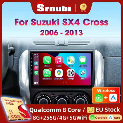 Srnubi Car Radio For Suzuki SX4 Cross 2006-2013 For Fiat Sedici Carplay Android Auto Radio Multimedia Player 4G Wifi GPS 2 Din