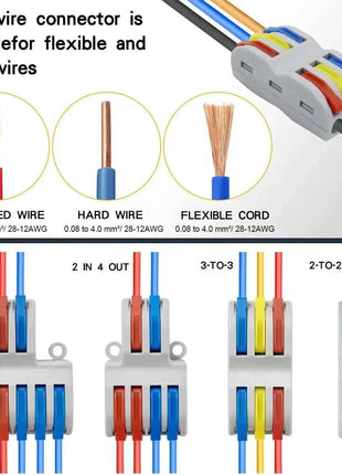 1 In Multiple Out Push-in Electrical Wire Connector Terminal Block Universal Fast Wiring Cable Connectors For Cable Connection