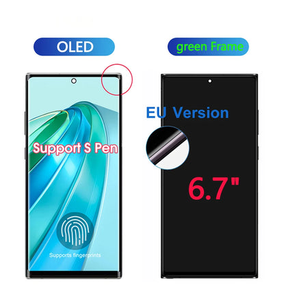 NUOVO AMOLED Per Samsung Galaxy S22 Ultra 5G Display LCD Display LCD Touch Screen Digitizer Assembly Per Samsung S22 Ultra Schermo