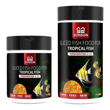 SUNSUN Premium Tropical Fish Flake Food for Angelfish, Guppies, Tetras & All Community Fish, Color Enhancing&Complete Nutrition