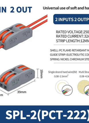 1 In Multiple Out Push-in Electrical Wire Connector Terminal Block Universal Fast Wiring Cable Connectors For Cable Connection