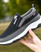 Men Running Hiking Sneakers Breathable Orthopedic Travel Plimsolls Slip On Comfortable for Outdoor Activity Hiking Walking