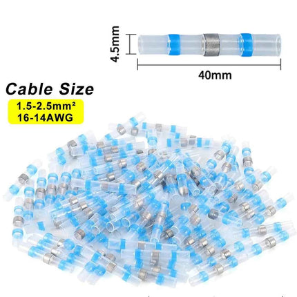 Waterproof Solder Seal Heat Shrink Tube Sleeves Electrical Wire Connector Butt Splice Terminals Heat Shrinkage Cable Connectors