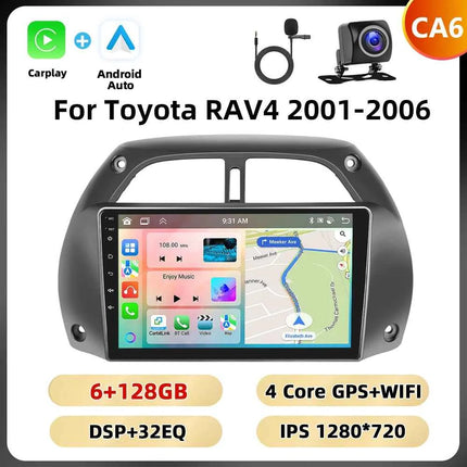 Podofo 8Core 2Din Car Stereo For Toyota RAV4 2001-2006 Multimedia Player WIFI 4G AI Voice BT Carplay Android Car Radio RDS