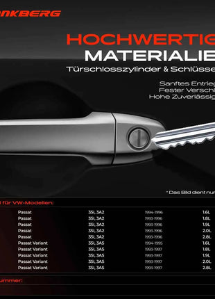 Frankberg 1x Cilindro serratura portellone posteriore per VW Passat Variant 35I 3A5 35I 3A2 3A0827571D