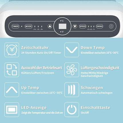 Climatizzatore mobile SHINCO con tubo di scarico, 12000BTU, 3,5 kw, raffreddamento, ventilazione e deumidificazione, condizionatore mobile
