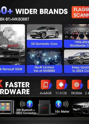 Autel MaxiCOM MK808K-BT Bidirectional Bluetooth OBD2 Scanner same as MK808BT Pro MK808Z-BT Automotivo Car Diagnostic Scan Tool