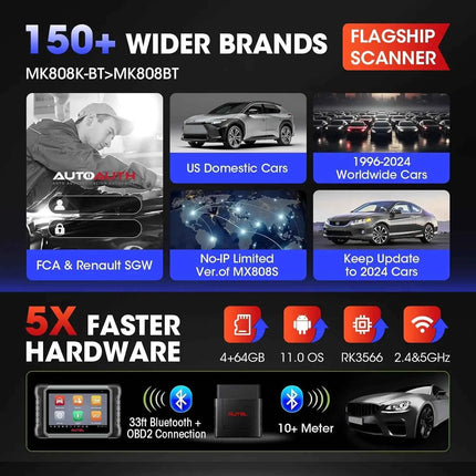 Autel MaxiCOM MK808K-BT Bidirectional Bluetooth OBD2 Scanner same as MK808BT Pro MK808Z-BT Automotivo Car Diagnostic Scan Tool