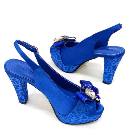 Scarpe e borsa da sera alla moda africana scarpe da donna di Design italiano nuovo stile tacchi alti comode scarpe e borse da donna
