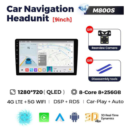 Mekede 9 / 10 inch Car Radio Universal Headunit 8G+256G TDA7851 Android 14 Navigation GPS Intelligent Systems Wireless Carplay