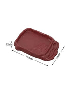〔CC55〕Reptiles Water Dish With Anti-Slip Imitation Rock Ladders Food Water Bowl For Turtle Lizards Gecko Small Pet Supplies