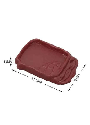 〔CC55〕Reptiles Water Dish With Anti-Slip Imitation Rock Ladders Food Water Bowl For Turtle Lizards Gecko Small Pet Supplies