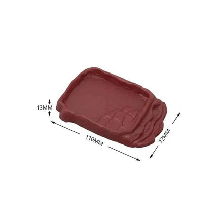 〔CC55〕Reptiles Water Dish With Anti-Slip Imitation Rock Ladders Food Water Bowl For Turtle Lizards Gecko Small Pet Supplies