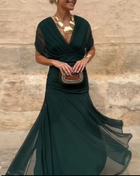 Abbigliamento donna elegante Abito plissettato a vita alta con stampa floreale Boho Nuovo abito a trapezio da cocktail con maniche a pipistrello a petto basso