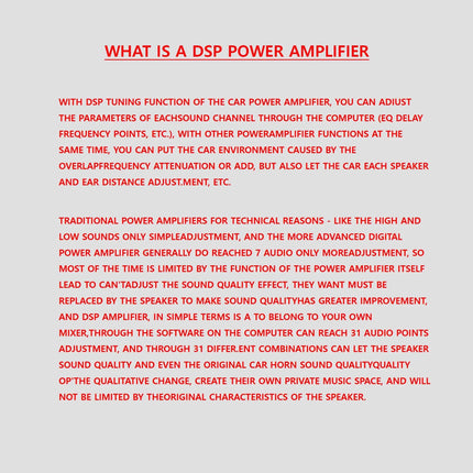 4*60W Car Power Amplifier, Non-destructive Installation, DSP Car Audio Speakers, Dedicated Amplifier for Android Large Screens