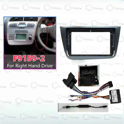 Ownice 9 "Fascias telaio autoradio per Seat Altea Toledo 5P 2004 - 2015 Pannello stereo Cablaggio Cavo di alimentazione Cavo Canbus