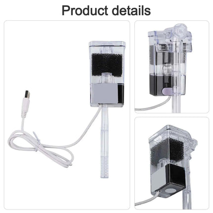 External Waterfall Filter Aquarium Silent Filter Pump USB Interface Filter Pump For Small Fish Tank Aquarium Accessories