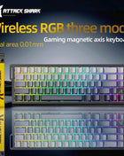 X68HE ATTACK SHARK Magnetic Gaming Keyboard Mechanical Wired for Pro Gaming 0.01mm Rapid Trigg 8000Hz SOCD/Rs 0.125ms 128K Rate
