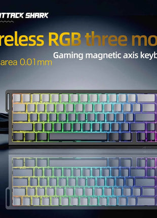 X68HE ATTACK SHARK Magnetic Gaming Keyboard Mechanical Wired for Pro Gaming 0.01mm Rapid Trigg 8000Hz SOCD/Rs 0.125ms 128K Rate