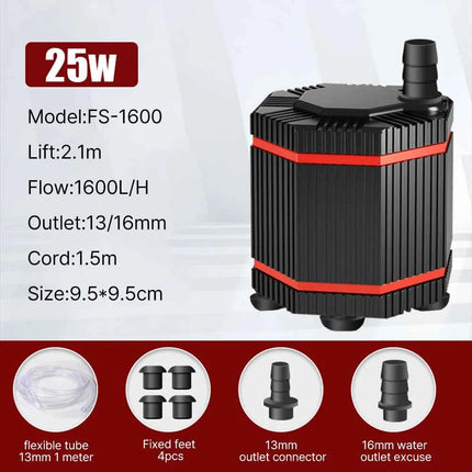 360° Fish Tank Submersible Pump Mini Filter Cleaning Small Bottom Suction Pump Water Circulation Filter Pump Water Change Silent