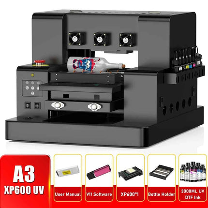 For Epson XP600 A3 UV Printer with XP600 Printhead UV Flatbed Printer A3 UV Sticker Printer For Bottle Case Acrylic Glass Print