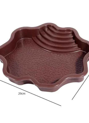 〔CC55〕Reptiles Water Dish With Anti-Slip Imitation Rock Ladders Food Water Bowl For Turtle Lizards Gecko Small Pet Supplies
