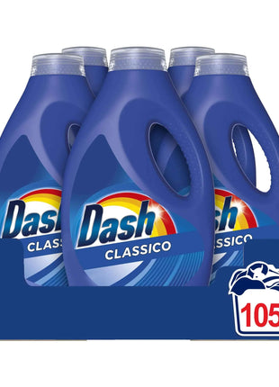 Dash Liquid Detergent Washing Machine, 105 Washers (21x5), Classic, Removes Stains, Effective Even Cold And Short Cycles