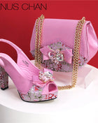 Fashion African Shoes and Evening Bag Italian Design Women's Shoes New Style High Heels Comfortable Ladies Shoes and Handbags