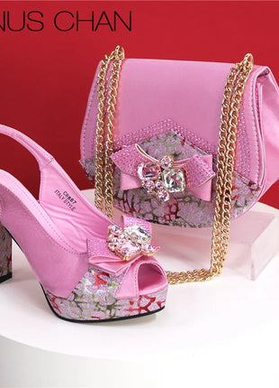 Fashion African Shoes and Evening Bag Italian Design Women's Shoes New Style High Heels Comfortable Ladies Shoes and Handbags