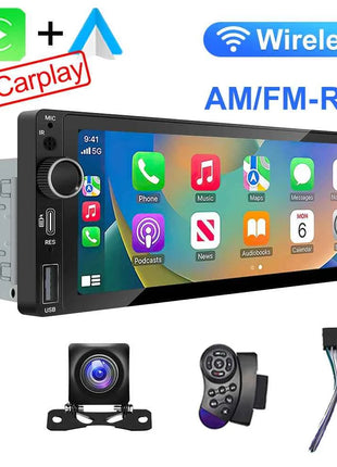 IPS 6.9 Inch 1Din Wireless Or wired Carplay Android Auto Car Radio Multimedia MP5 Player 1 Din DVD Bluetooth Stereo USB Charging