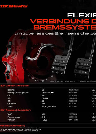 Frankberg 2x Tubo Freno Anteriore Sinistro Destro per Citroën Berlingo Xsara Peugeot Partner Bj 2009 480691 4806A8 480684