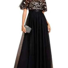 European and American Wine Red Evening Gown with Round Neck Flared Sleeves and Mesh Long Dress for Wedding 2026new Wedding Dress
