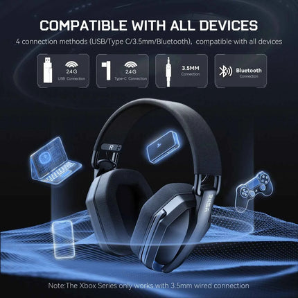 EKSA G19BT 2.4GHz Wireless Gaming Headphones Ultra-light Bluetooth 5.4 Headset Gamer with Microphone for PC/PS5/Xbox