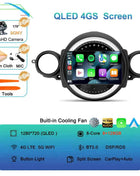 Android16 Radio Qled For BMW MINI Cooper R56 R60 2007 - 2014 Car intelligent systems Navigation GPS Carplay Android auto WIFI+5G