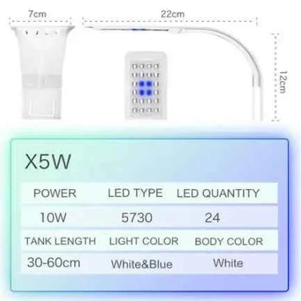 LED Aquarium Light Lighting plants Grow Light 5W/10W Aquatic Plant Lighting Waterproof Clip-on Lamp For Fish Tank
