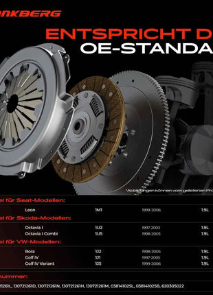 Kit Frizione Frankberg 1x per VW Golf 4 1J1 1J5 Skoda Octavia I Seat Leon 1.9L 1J0721261J