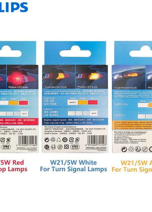 Philips LED W21/5W 7443 T20 Ultinon Pro6000 Red White Amber Two Contacts Original Auto Turn Signal Stop Lamps 11066 Error Free