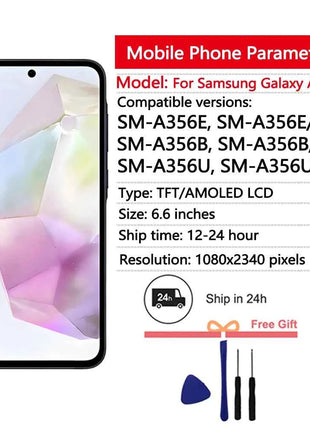 Nuovo Display da 6.6 "Per Samsung Galaxy A35 5G Display LCD Touch Screen Digitizer Assembly per Samsung A35 5G Display LCD di Ricambio