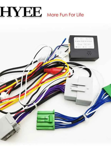 Cablaggio radio Decodificatore CAN Bus Spina da 16 pin a connettore 14 pin Ingresso audio RCA Adattatore cavo Android per auto per Volvo XC90 MK1