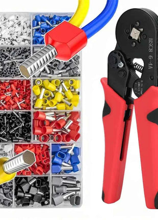 Pinze per Crimpatura Terminali a Ghiera Mini HSC8 6-4/6-6 (0.25-10mm²/0.25-6mm²) per Riparazione Connessioni Elettriche