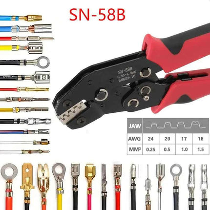 Set di strumenti per crimpare Pinze pressate Strumenti per elettricisti Terminali elettrici Morsetto Elettronica Premendo il connettore Mascelle a mano 58B