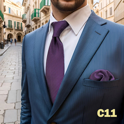 Set Cravatta e Fazzoletto Uomo Colorato 160cm - Accessori Matrimonio