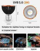 Professional 3W Reptile Lamp UVA UVB5.0 UVB10.0 Lmap LED Bulb Turtle Tortoise Lizard Basking Sunlight UVB Bulb Lighting