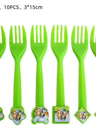 Set Decorativo per Feste a Tema Bluey e Bingo, con Stendibanner, Decorazioni per Torte, Bandierine, Palloncini, Piatti e Bicchieri