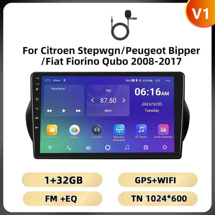 Podofo 2Din 8 + 128G Car Radio For Citroen Nemo/Peugeot Bipper/Fiat Fiorino Qubo 2008-2017 Android Auto Carplay GPS RDS Car Stereo